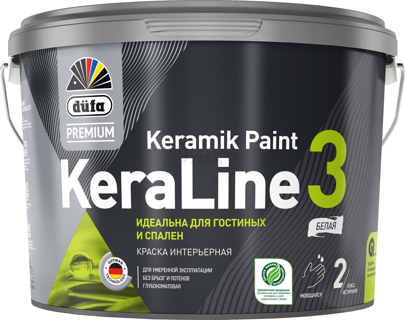 Краска акриловая DUFA Premium KeraLine Keramik Paint 3 прозрачная 2,5 л (МП00-006516)